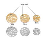 20Pcs Stainless Steel Hammered Embossing Charms for Jewelry Making