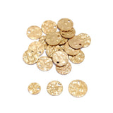 20Pcs Stainless Steel Hammered Embossing Charms for Jewelry Making