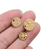 20Pcs Stainless Steel Hammered Embossing Charms for Jewelry Making
