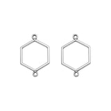 Silver Plated Geometric Charms Pendants for DIY Jewelry Making