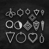 Silver Plated Geometric Charms Pendants for DIY Jewelry Making