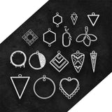 Silver Plated Geometric Charms Pendants for DIY Jewelry Making