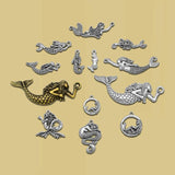 Silver Plated Mermaid Fairy Charms Ocean Pendants DIY Jewelry