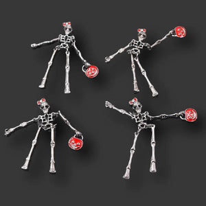 4pcs Enamel Skeleton Models Pendants Hip-hop Jewelry DIY Charms