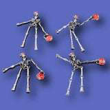 4pcs Enamel Skeleton Models Pendants Hip-hop Jewelry DIY Charms