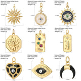 Sun Moon Star Evil Eye Charms for Jewelry Making Heart Accessories