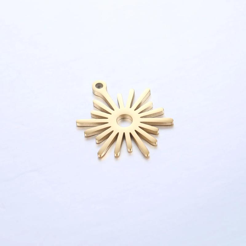 5pcs Stainless Steel Sun Star Pendants Flowers Charms DIY Jewelry