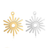 5pcs Stainless Steel Sun Star Pendants Flowers Charms DIY Jewelry