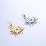 5pcs Stainless Steel Sun Star Pendants Flowers Charms DIY Jewelry