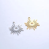 5pcs Stainless Steel Sun Star Pendants Flowers Charms DIY Jewelry