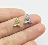 20pcs 10mm Mini Mermaid Tail Zinc Alloy Jewelry DIY 2 colors