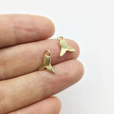 20pcs 10mm Mini Mermaid Tail Zinc Alloy Jewelry DIY 2 colors