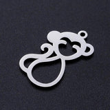 5pcs Smiling Monkey Stainless Steel Jewelry Pendant DIY Charms