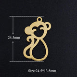 5pcs Smiling Monkey Stainless Steel Jewelry Pendant DIY Charms