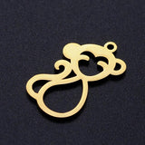 5pcs Smiling Monkey Stainless Steel Jewelry Pendant DIY Charms