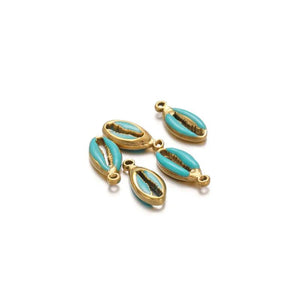 5Pcs Enamel Shell Charms for DIY Jewelry Making