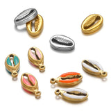5Pcs Enamel Shell Charms for DIY Jewelry Making