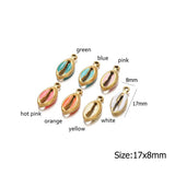 5Pcs Enamel Shell Charms for DIY Jewelry Making