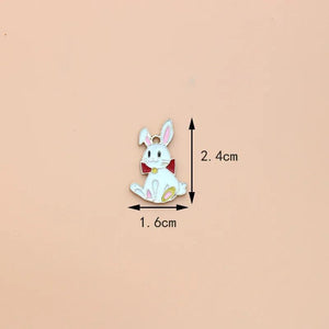 10Pcs/Lot Enamel Rabbit Charms Animal Pendant for DIY Jewelry Making