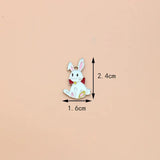 10Pcs/Lot Enamel Rabbit Charms Animal Pendant for DIY Jewelry Making