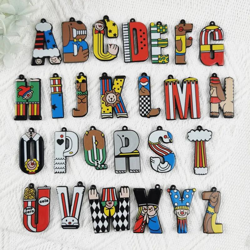 10Pcs Acrylic Alphabet Letters Dangle Charms for DIY Earring Jewelry Making