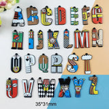 10Pcs Acrylic Alphabet Letters Dangle Charms for DIY Earring Jewelry Making