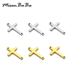 5PCS Stainless Steel Cross Pendant DIY Christian Catholic Charm