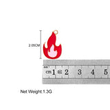 10Pcs Red Enamel Flame Charm Fire Pendants Jewelry Making Earrings Necklaces Key