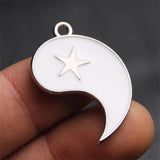 10 Sets Stars Moon Tai Chi Charm DIY Jewelry Making