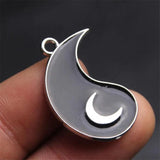 10 Sets Stars Moon Tai Chi Charm DIY Jewelry Making
