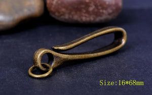 Retro Brass KeyChain Key Ring U Hook Wallet Chain Fish Hook