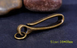 Retro Brass KeyChain Key Ring U Hook Wallet Chain Fish Hook