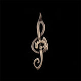Dragon Shaped Note Pendant Metal Necklace Anniversary Jewelry