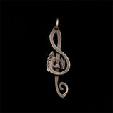 Dragon Shaped Note Pendant Metal Necklace Anniversary Jewelry