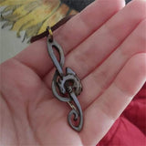 Dragon Shaped Note Pendant Metal Necklace Anniversary Jewelry