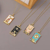Painted Tarot Charms Moon Star Sun DIY Pendant Necklace