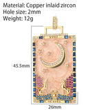 Painted Tarot Charms Moon Star Sun DIY Pendant Necklace