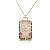 Painted Tarot Charms Moon Star Sun DIY Pendant Necklace