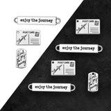 Antique Silver Plated Enjoy The Journey Postcard Charms