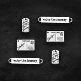 Antique Silver Plated Enjoy The Journey Postcard Charms