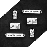 Antique Silver Plated Enjoy The Journey Postcard Charms