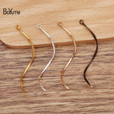 BoYuTe 1*50MM Metal Brass Earring Accessories Wave Bar Diy Jewelry Findings