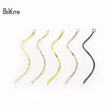 BoYuTe 1*50MM Metal Brass Earring Accessories Wave Bar Diy Jewelry Findings