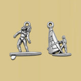 Silver Plated Surfing Sports Charms Sailboat Pendant for DIY Jewelry Making