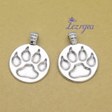 10pcs Antique Silver Bear Paw Charms Wolf Pendants DIY Jewelry Making