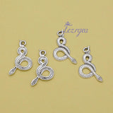 20pcs Antique Silver Plated Snake Charm Pendant Diy Jewelry Making Findings