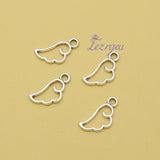 80pcs 10x17mm Antique Silver Wings Feather Charms Fairy Pendants