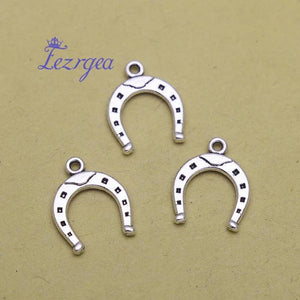 50pcs Antique Silver Plated Horseshoe Charms 16x13mm DIY Jewelry Accessories