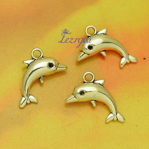 20pcs/lot Antique Silver Plated Dolphin Charms DIY Jewelry Accessories