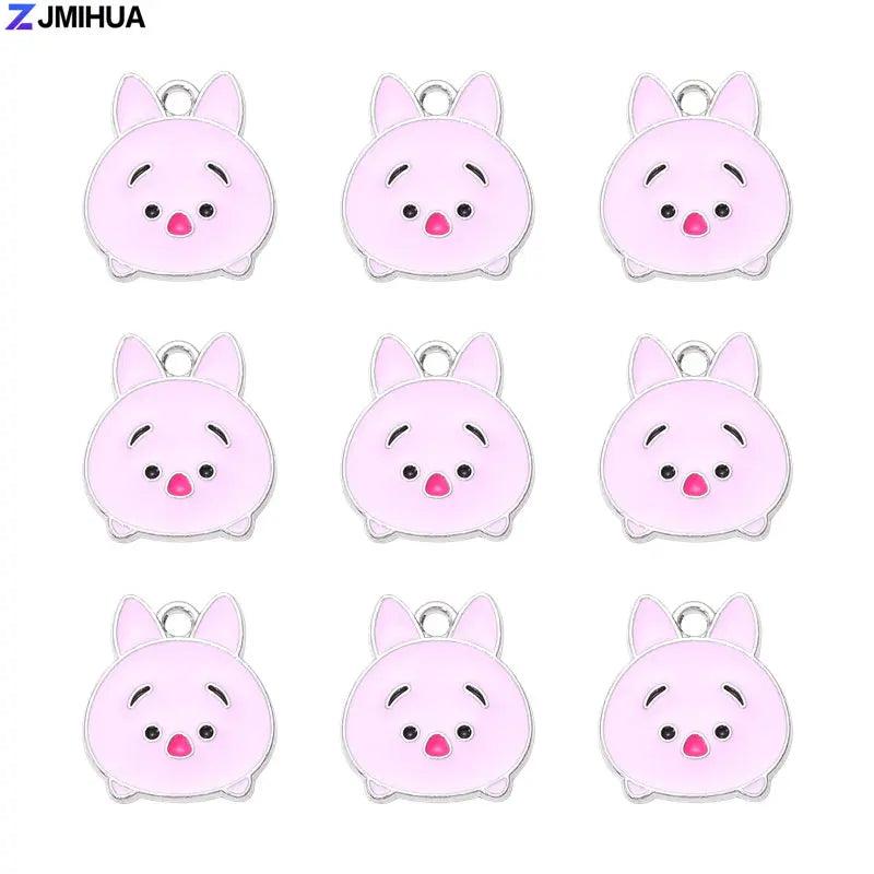 15pcs Animals Enamel Charms for DIY Jewelry Making Supplies